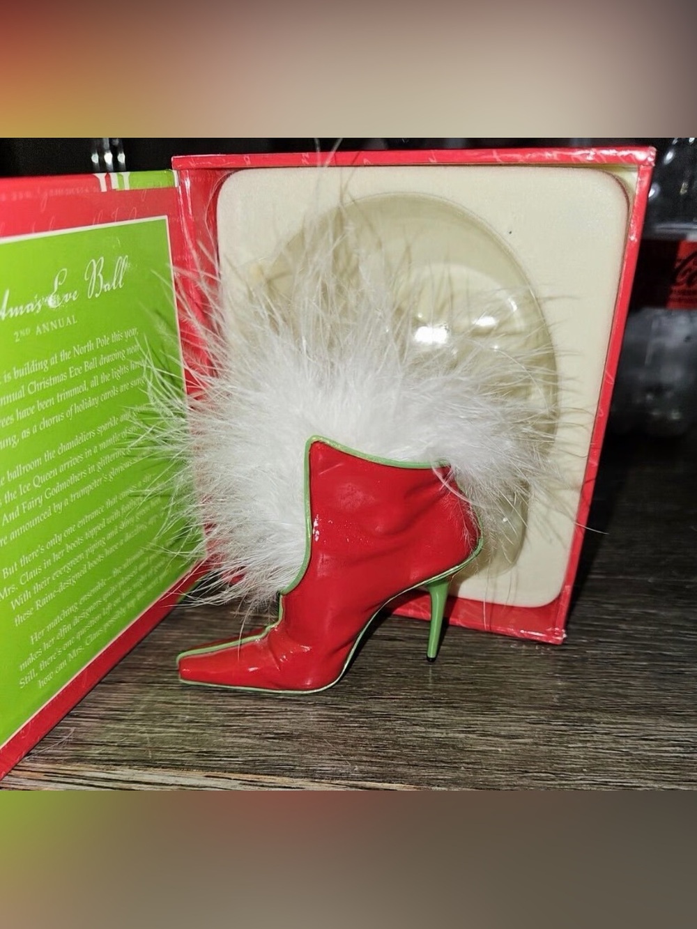 Limited Edition 2004 Red High-Heel miniature Boot. Last shoe made for JTRS.